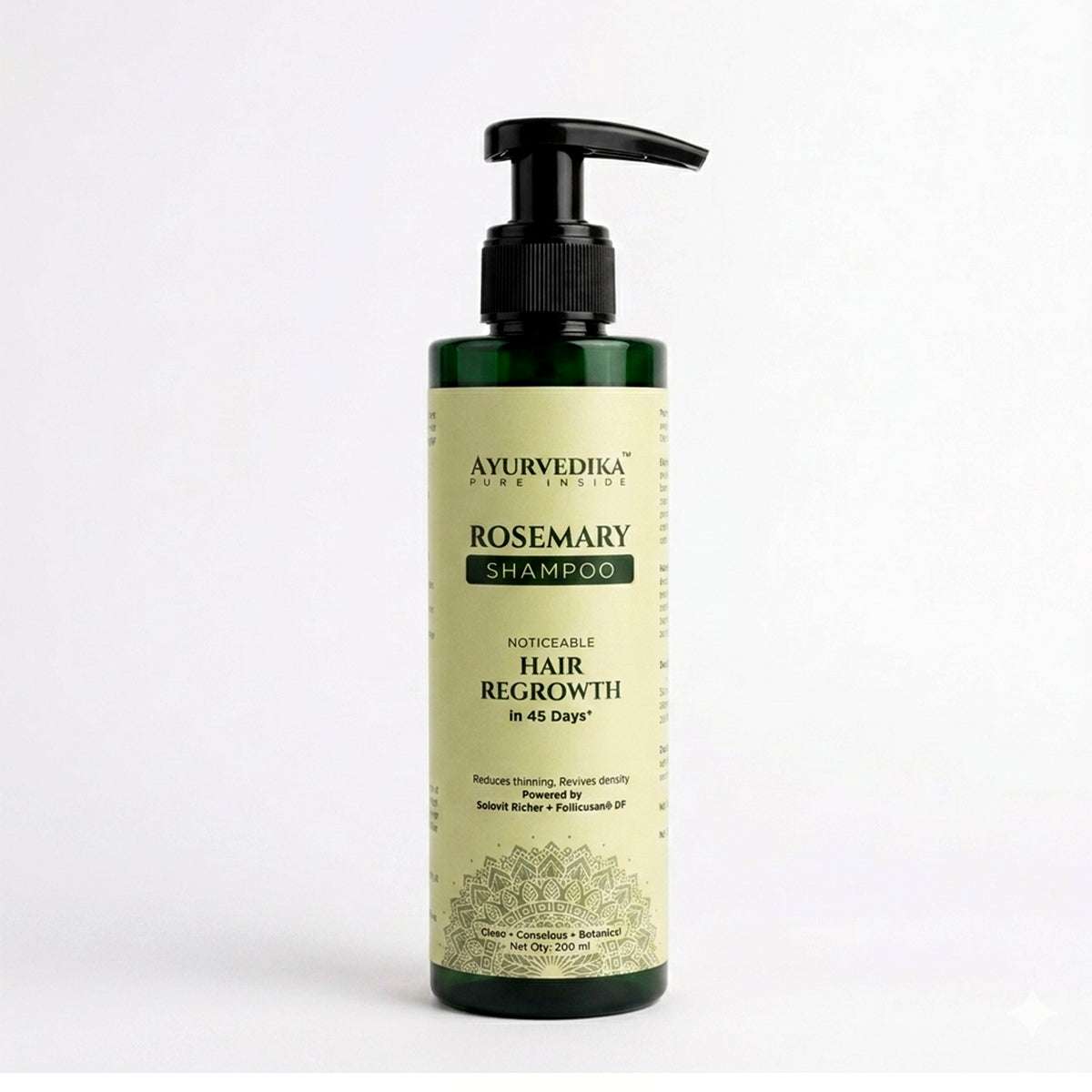 Ayurveda Rosemary Shampoo bottle on a white background