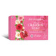 A packaged bar of Glutaglow Rose soap with floral patterns and text highlighting the product name and features such as being paraben-free, vegan, and alcohol-free.