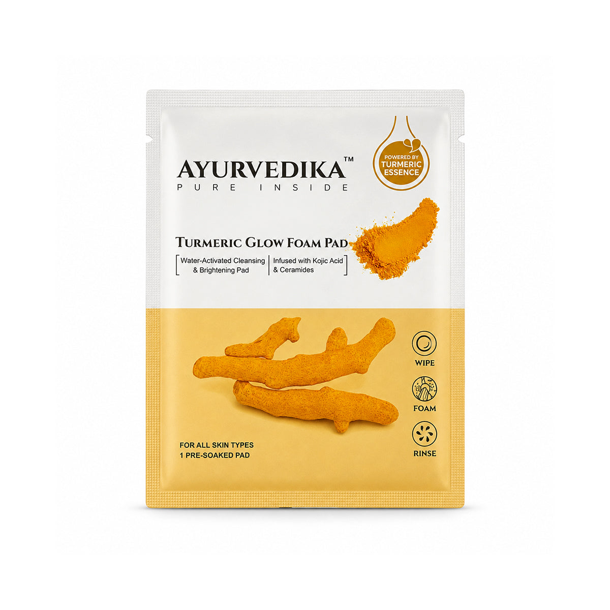 Turmeric Glow Foam Pad 12 Individual Pre-Soaked Pad